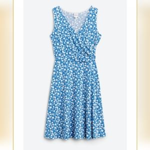 Beautiful blue floral wrap style dress